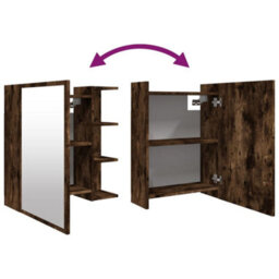 Berkfield Bathroom Mirror Cabinet Smoked Oak 62.5X20.5X64Cm Engineered Wood - thumbnail 9
