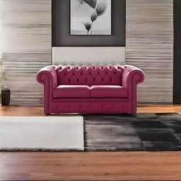 Chesterfield 2 Seater Shelly Anemone Leather Sofa Settee Bespoke In Classic Style - thumbnail 3
