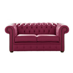 Chesterfield 2 Seater Shelly Anemone Leather Sofa Settee Bespoke In Classic Style - thumbnail 1