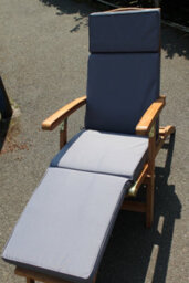 Garden Market Place Garden Furniture Cushion- Cushion For Garden Steamer Chair In Grey - thumbnail 1