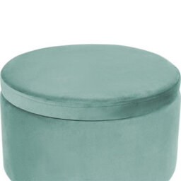 Wyld And Coco Velvet Storage Pouffe Mint Green With Gold Legs 42 X 42 X 44 Cm - thumbnail 6