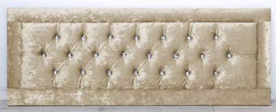 Comfy Deluxe 5Ft 20Inch  Cream Crush Velvet  Miami With Crystal Buttons