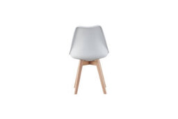 Mof Set Of White 4 Dining Chairs Wooden Legs Soft Cushion Pad Stylish Deluxe Retro Lounge Dining Office Eva - thumbnail 5