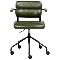 Beliani Desk Chair Candor Faux Leather Dark Green - thumbnail 4