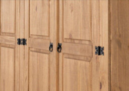 Seconique Corona 4 Door Wardrobe In Distressed Waxed Pine Finish - thumbnail 6