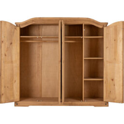 Seconique Corona 4 Door Wardrobe In Distressed Waxed Pine Finish - thumbnail 2