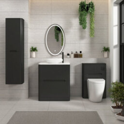 Royal Bathrooms Venice 700mm Matt Nocturne Black Freestanding Bathroom Countertop Vanity Unit 2 Drawer With Nova Basin - thumbnail 4