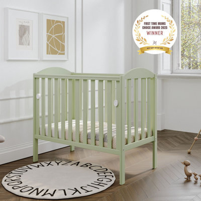 VICULII Waffi Space Saver Baby Cot Pistachio With Bamboo Mattress - image 1