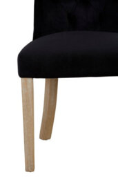 Orsina Black Buttoned Dining Chairs,  Velvet Upholstered Dining Chair, Accent Lounge Chair For Living Room - thumbnail 6