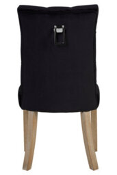 Orsina Black Buttoned Dining Chairs,  Velvet Upholstered Dining Chair, Accent Lounge Chair For Living Room - thumbnail 2