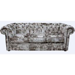 Chesterfield Handmade 3 Seater Sofa Settee Lustro Charm Velvet Fabric In Classic Style - thumbnail 1