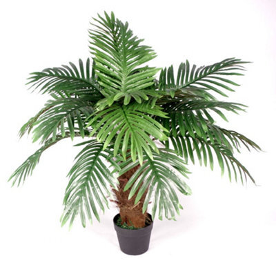 Leaf Artificial Princess Palm Tree - 100Cm Brown Natural Trunk - image 1