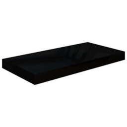 Berkfield Floating Wall Shelves 2 Pcs High Gloss Black 50X23X3.8 Cm Mdf - thumbnail 4