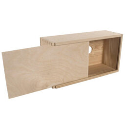 Woodeedoo Rectangular Wooden Tissue Box Holder Unfinished Pine Sliding Bottom Dispenser Refill-Style Container 25X13X9 Cm - thumbnail 2