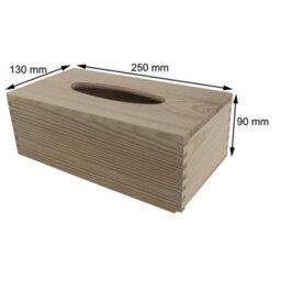 Woodeedoo Rectangular Wooden Tissue Box Holder Unfinished Pine Sliding Bottom Dispenser Refill-Style Container 25X13X9 Cm - thumbnail 7