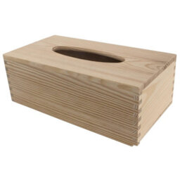 Woodeedoo Rectangular Wooden Tissue Box Holder Unfinished Pine Sliding Bottom Dispenser Refill-Style Container 25X13X9 Cm - thumbnail 4