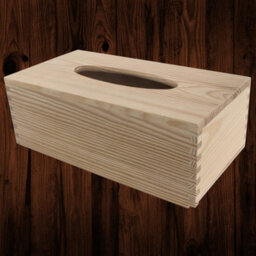 Woodeedoo Rectangular Wooden Tissue Box Holder Unfinished Pine Sliding Bottom Dispenser Refill-Style Container 25X13X9 Cm - thumbnail 8