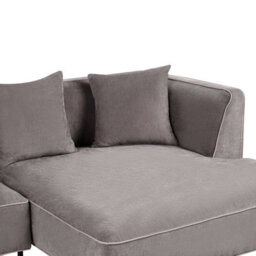Beliani Corner Sofa 3 Seater Sater Chenille Taupe Left Hand - thumbnail 7
