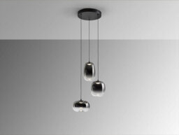 Luminosa Lighting Luminosa Onice Cluster Pendant Ceiling 3 Light Black, Smoke Led 3000K - Uk Stock - thumbnail 5