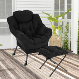 Lazy Chair Modern Accent Chair With Ottoman - thumbnail 3