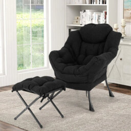 Lazy Chair Modern Accent Chair With Ottoman - thumbnail 4