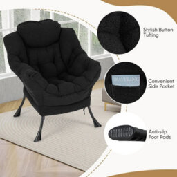 Lazy Chair Modern Accent Chair With Ottoman - thumbnail 5