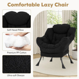 Lazy Chair Modern Accent Chair With Ottoman - thumbnail 6
