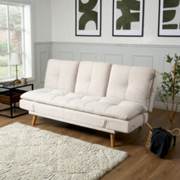 Bravich Soho Click Clack 4-In-1 Convertible 3 Seater Sofa Bed - Beige - thumbnail 1