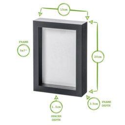 "Nicola Spring 5 X 7"" Photo Frames - 3D Photo Frame Picture Frame Box Portrait Display Case With Spacer (20 X 15Cm) X5" - thumbnail 4