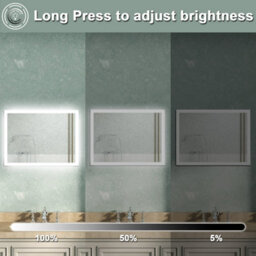 AVER-GROWTH Bathroom Mirror With Lights Demister Pad Anti-Fog Dimmable Touch/wall Switch Portrait/landscape Wall Mounted 800X600mm - thumbnail 3