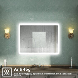AVER-GROWTH Bathroom Mirror With Lights Demister Pad Anti-Fog Dimmable Touch/wall Switch Portrait/landscape Wall Mounted 800X600mm - thumbnail 2