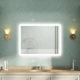 AVER-GROWTH Bathroom Mirror With Lights Demister Pad Anti-Fog Dimmable Touch/wall Switch Portrait/landscape Wall Mounted 800X600mm