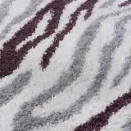 The Rugs Moodi Shaggy Grey/purple Mauvine Rug Runner Abstract Thick High Pile For Living Rooms, Bedrooms, Hallways, Kitchens - thumbnail 3