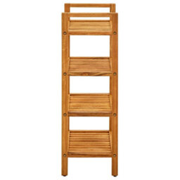 Berkfield Shoe Rack With 4 Shelves 50X27X80 Cm Solid Oak Wood - thumbnail 3
