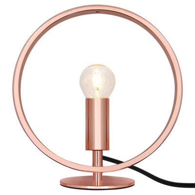 Long Life Lamps Company Modern Copper Table Lamp Rose Gold Ring Shade Bedside Desk Lamp M0176 - image 1