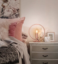 Long Life Lamps Company Modern Copper Table Lamp Rose Gold Ring Shade Bedside Desk Lamp M0176 - thumbnail 7