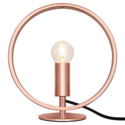 Long Life Lamps Company Modern Copper Table Lamp Rose Gold Ring Shade Bedside Desk Lamp M0176