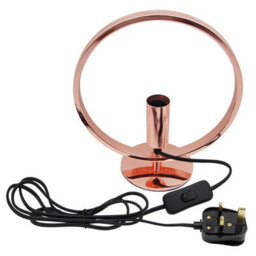 Long Life Lamps Company Modern Copper Table Lamp Rose Gold Ring Shade Bedside Desk Lamp M0176 - thumbnail 3