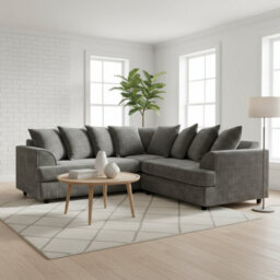 Abakus Direct Ferguson Chenille Corner Sofa With Deep Seats And Angular Arms - thumbnail 1