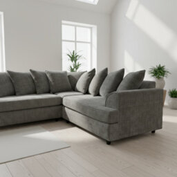 Abakus Direct Ferguson Chenille Corner Sofa With Deep Seats And Angular Arms - thumbnail 5