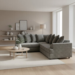 Abakus Direct Ferguson Chenille Corner Sofa With Deep Seats And Angular Arms - thumbnail 4