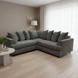 Abakus Direct Ferguson Chenille Corner Sofa With Deep Seats And Angular Arms - thumbnail 2