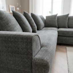 Abakus Direct Ferguson Chenille Corner Sofa With Deep Seats And Angular Arms - thumbnail 7