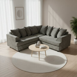 Abakus Direct Ferguson Chenille Corner Sofa With Deep Seats And Angular Arms - thumbnail 6