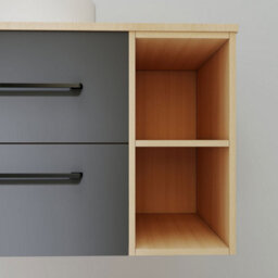 Probaty Bathrooms 1200X460mm Vanity Unit Anthracite And Wood Color Mdf,wall Mounted,2 Drawers With White Ceramic Basin - thumbnail 6