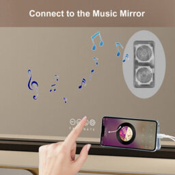 Fascinate Bluetooth 5.0 Hollywood Mirror 58X48Cm 15 Led Black Vanity Mirror Premium Acoustic Sound Speakerphone Usb Charge Wall - thumbnail 9