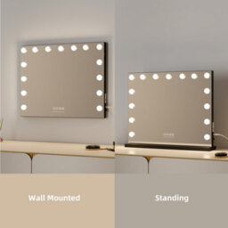 Fascinate Bluetooth 5.0 Hollywood Mirror 58X48Cm 15 Led Black Vanity Mirror Premium Acoustic Sound Speakerphone Usb Charge Wall - thumbnail 5