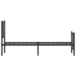 Berkfield Metal Bed Frame Without Mattress Brown Oak 75X190 Cm Small Single - thumbnail 6