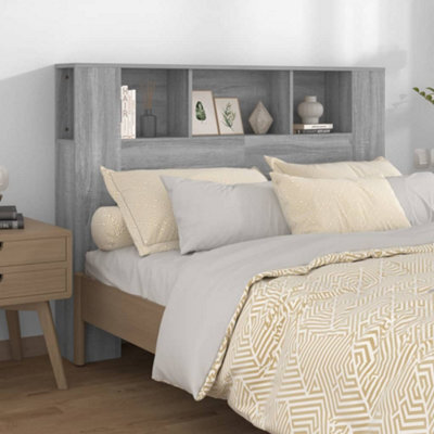 Vidaxl Headboard Cabinet Grey Sonoma 140X18.5X104.5 Cm - image 1