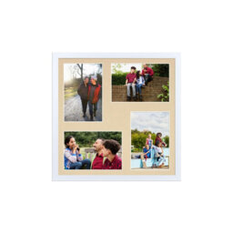 AK Frames 12X12 White Sleek Multi Photo Frame With Ivory Mount - Holds 4 Apertures (4X) 6X4 Photos - thumbnail 1